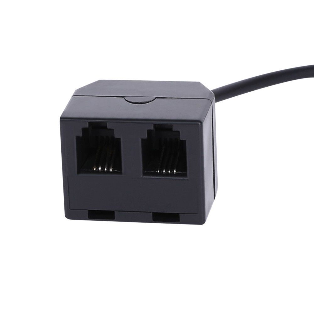 4P4C Standard 2 Female To 1 Male Telephone Line Cords Line Extension Cable Splitter Cord