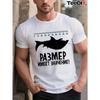 European sizes  Men'S Summer T-Shirt, Size Matters Graphic Print Short Sleeve Tees Trendy Casual Tops for Daily Life