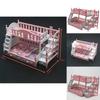 Mini Doll Bed Toy 17cm Elegant European Style Twin Bunk Princess Bed For Imaginative Play