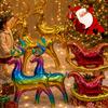 Cute Standing Gold Elk Deer Foil Balloons Xmas Reindeer Santa Sleigh Aluminum Balloon Birthday Baby Shower Party Decor Gifts