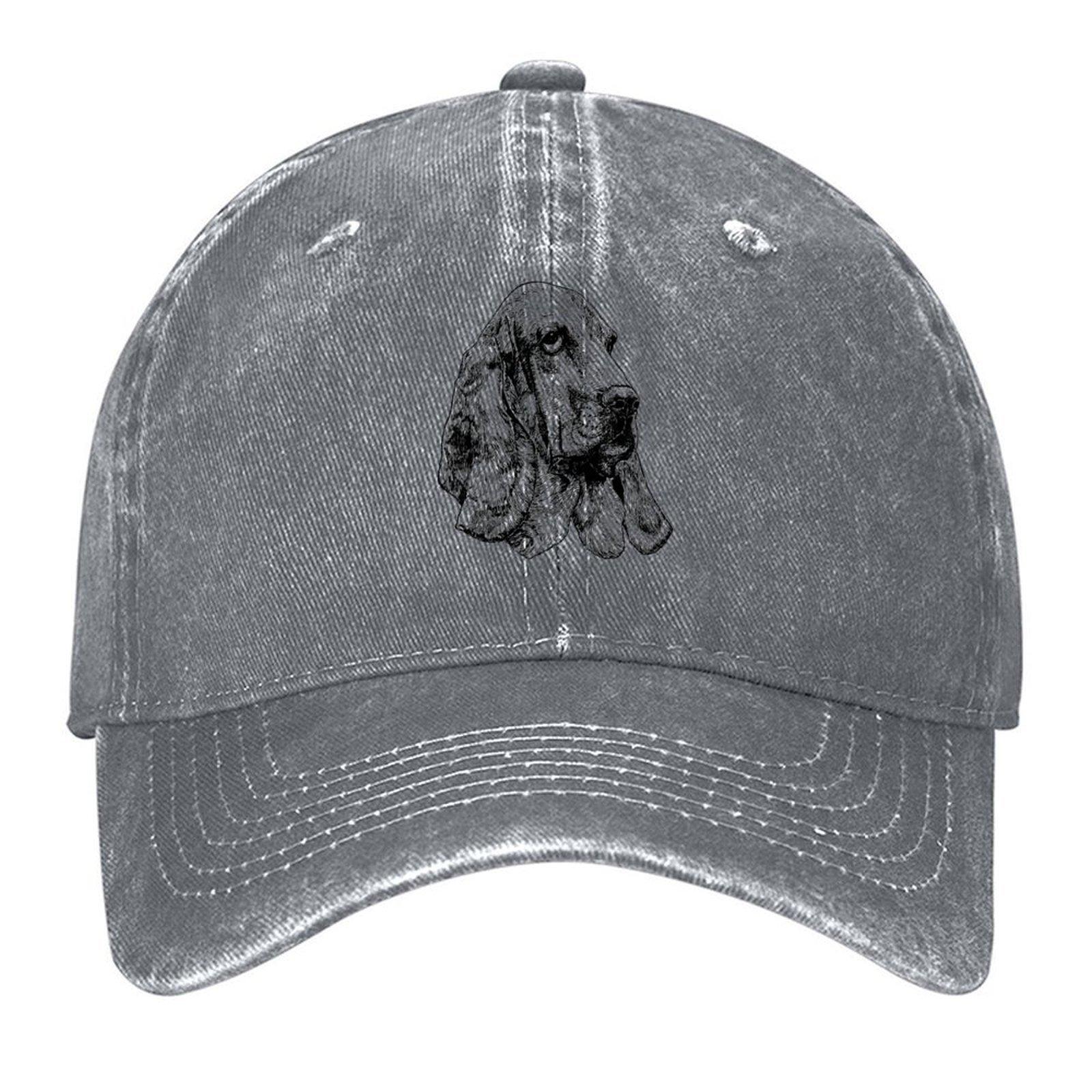 Basset hound dog drawing Baseball Cap Sunscreen Fishing cap western Hat Luxury Man Hat For Girls Mens