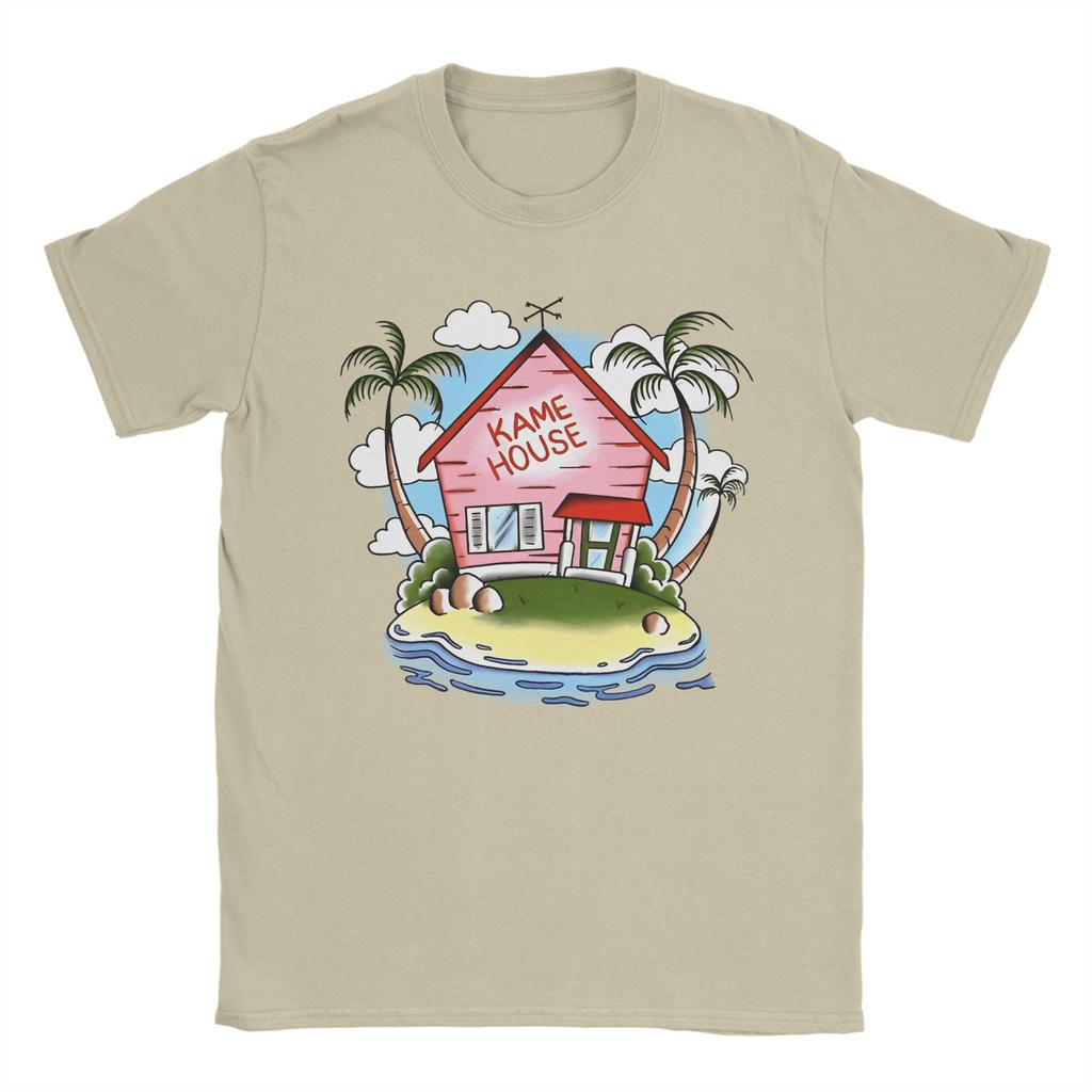 Kame House Cotton T Shirt For Men Summer Vintage T-Shirts O-Neck Novelty Tees Oversized Pattern Clothing