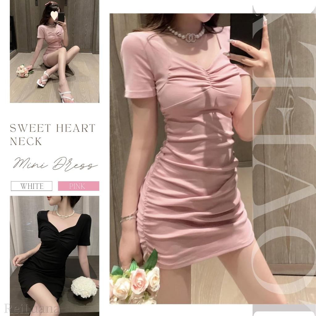 ReiLuana Mini Short Mini Beautiful Casual Salmon Dress, Body-Flattering, Décolleté-Flattering, Sleeves, Popular, Cute, Stylish, Solid, Dress, Trendy,