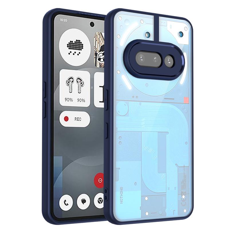 

Nothing Phone 3A Case Plating Silicone Bumper Shockproof Clear Back Cover Hard Phone Case for Nothing Phone 3A Phone3A 2025 A059 Pc + tpu&Nothing Phone (3a) синий