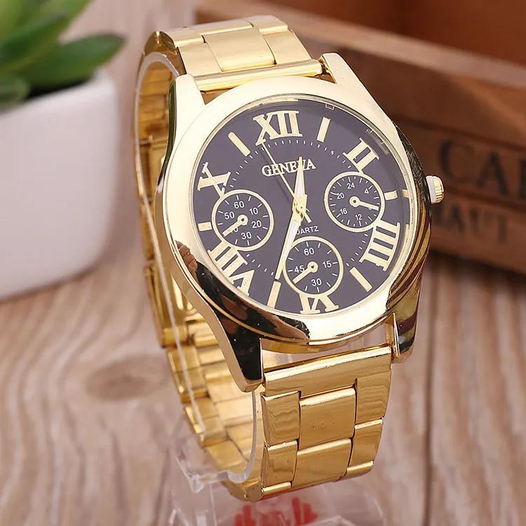2025 New Brand 3 Eyes Gold Geneva Casual Quartz Watch Women Stainless Steel Dress Watches Relogio Feminino Ladies Clock Hot Sale
