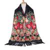 Scarf Women Flower Shawl Autumn And Winter Foulard Warmth Vintage Tassel Hijab Warp Printed Headscarf Bandana