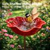 2Pcs Metal Flower Garden Stakes, Decorative Bird Bath, Outdoor Bee Watering Station, Flower Design Water Feeder Bath Bowl for Bees Butterflies