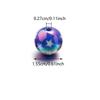 10Pcs 15.5mm Acrylic Plated UV Colored Beads Stripes Star Printed Loose Round Beads For DIY Phone Chain Jewelry Accessories