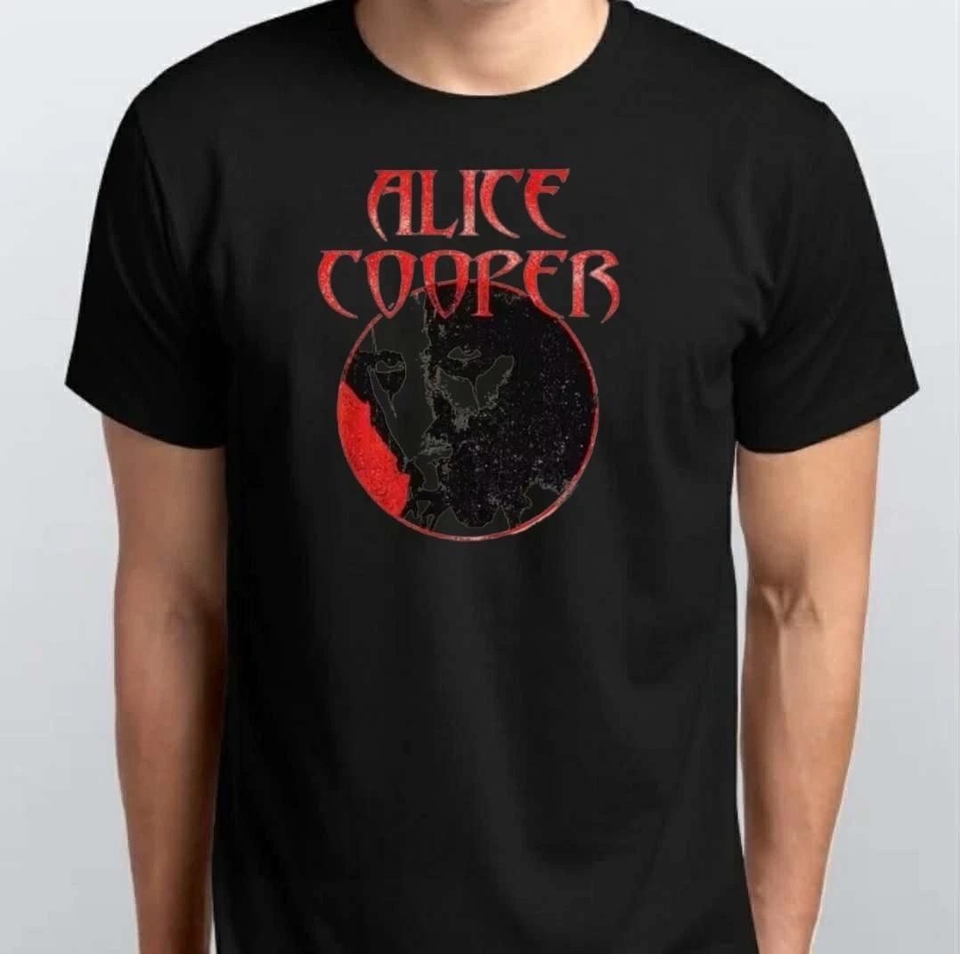 

Vintage Alice Cooper Circle Face Unisex 100% Cotton T-shirt Mens Tees Top S M L XL XXL 3 4 XL Black S