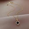 Gold-Plated Four-Leaf Clover Necklace: Elegant, Chic, and Long-Lasting Fashion Statement.