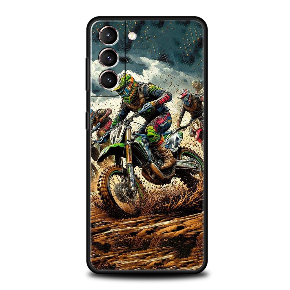 Motorcycle Phone Case Cover for Samsung Galaxy S26 S25 S24 S23 S22 S20 S21 FE Ultra S25 Edge Plus 5G Soft TPU Shell Fundas Capas