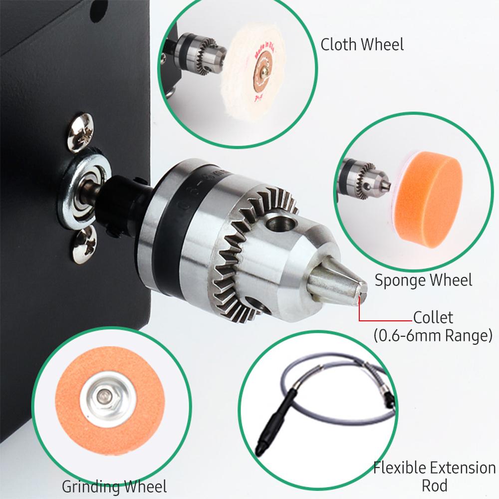 Mini Bench Disc Sander and Sanding Roller with Flexible Extension Rod Kit Electric Edge Sharpener 7