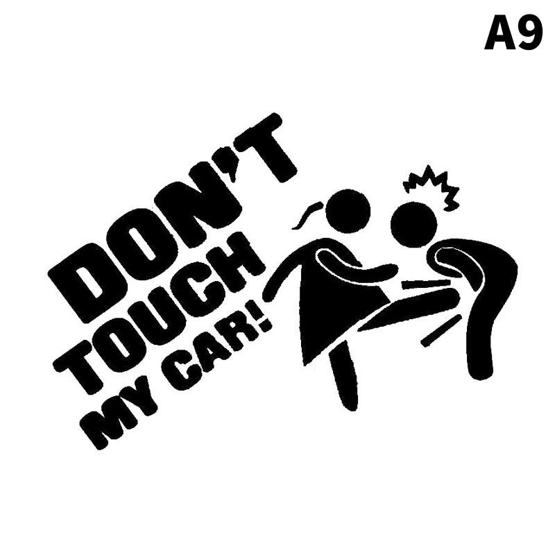 1pc Car Sticker Don't Touch My Car Creative Funny Reflective Car Decoration Stickers Car Window Accessories Car Body Decal