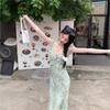 Tea Break Floral Suspender Dress Women's Summer New Slim and Thin Seaside Vacation Beach Dress