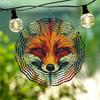 Garden Fox Pattern Wind Chime Outdoor Decor Rotating Hanging Ornament for Thanksgiving Christmas Holiday Gift Home Yard Decoration