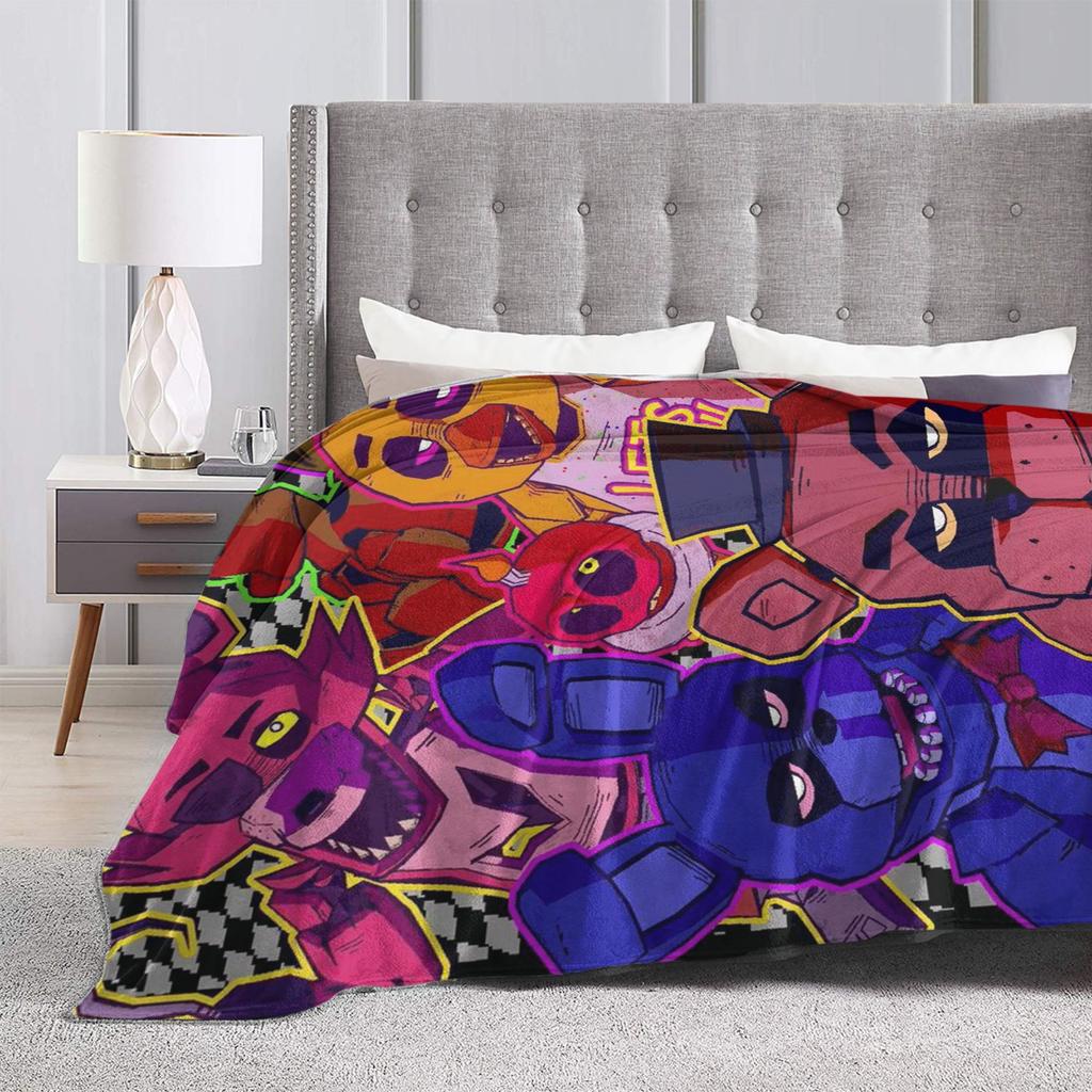 FNAFs Plush Blanket Kids Adult  Flannel Bedding Throws For Couch Chair Sofa Bed Warm Customized Quality Bedspread Gift