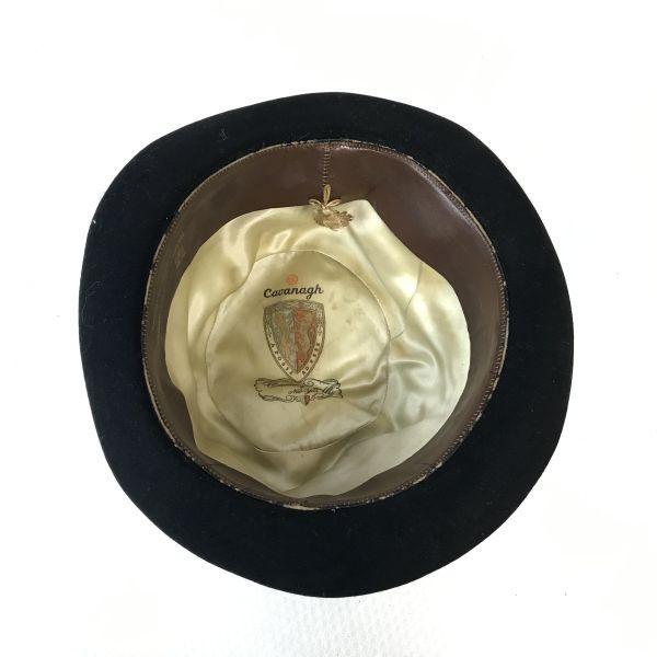 1970s-80s Vintage Cavanagh Fedora Hat Soft Hat Free Size Black(USED)