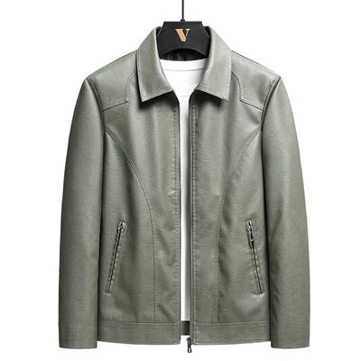 Leather Men's Thin Jacket Autumn and Winter Genuine Leather Warm Soft Leather Jacket Korean Style Casual Loose Large Size Big Fat Fashion Brand