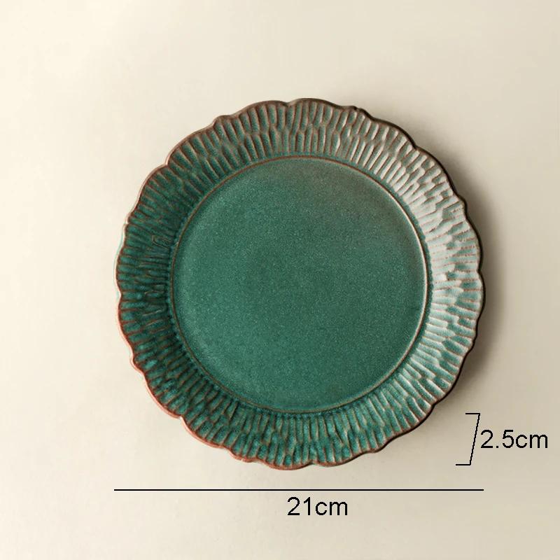 Retro Relief Ceramic Dinner Plate Restaurant Steak Plate Dessert Pasta Plates Fish Plate Molecular Cuisine Specialty Tableware