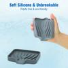 Confezione da 1 portasapone in silicone con scarico, cucina, bagno, vassoio antiscivolo per lavello, creativo, vassoio per sapone da tavolo per lavaggio, scolapiatti senza fori