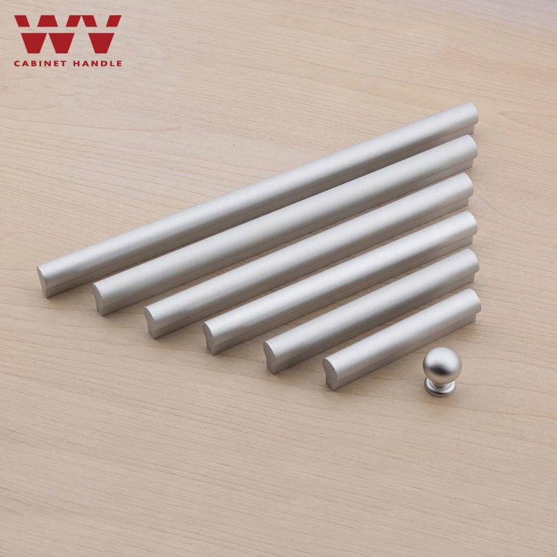 WV Round Handles Minimalist Silver Kitchen Cabinet Storage 64mm-224mm Dressers Door Knobs Drawer Door Single Hole Pulls Hareware