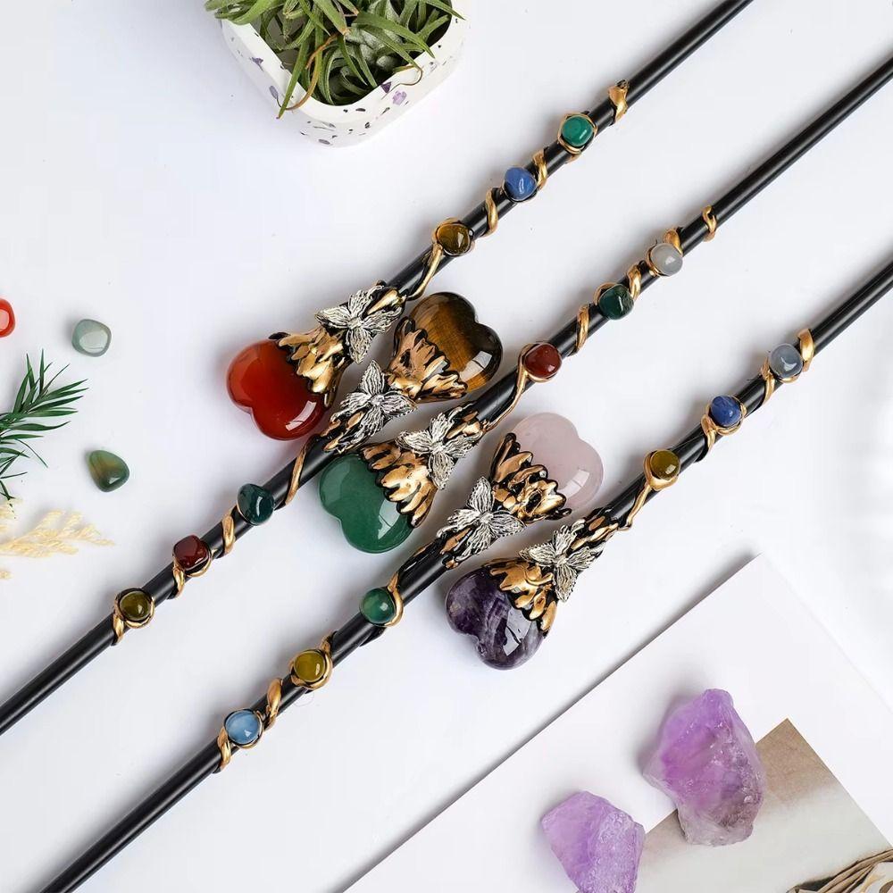 DIY Handmade Fairy Stick Crystal Ball Magic Scepter Handcrafted Crystal Magic Wand Women Girls