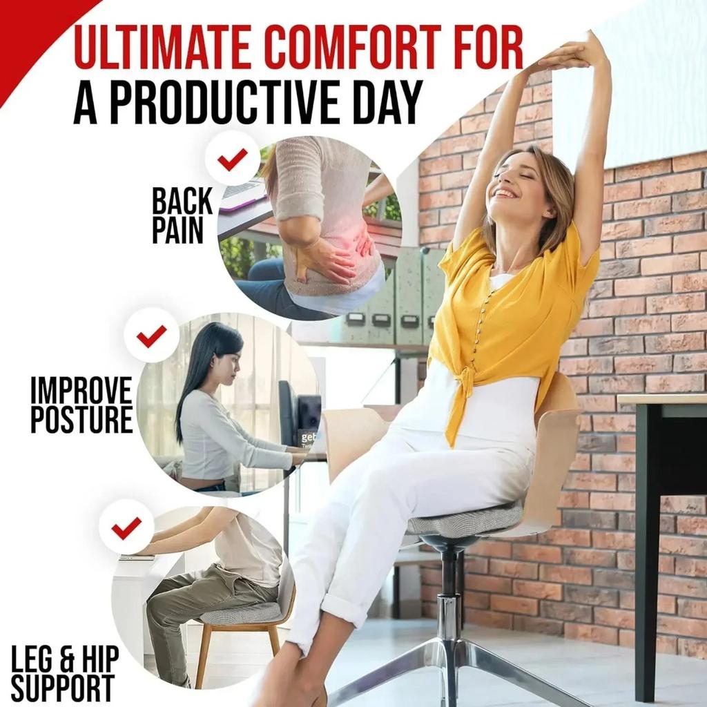 Car Seat Cushion Office Memory Foam Cushion Ergonomic Coccyx Cushion Office Support Sedentary Cushion Student Butt Cushion