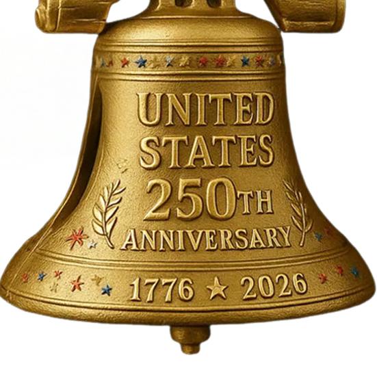 US 250th Anniversary Liberty Bell Money Holder Commemorative Bell Ornament Christmas Money Holder for Cash Patriotic Memorial Gifts for Collectors