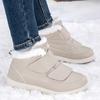 Women Snow Boots Hook‑and‑Loop Men Warm Short Booties Waterproof Non‑Slip Winter Cotton Shoes for Outdoor Walking Big Size 36-47