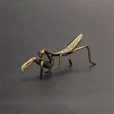 Kupfer-Gottesanbeterin, Miniatur-Ornamente, Retro-Blumentopf-Dekoration, Dekoration, Bastelzubehör, Tee-Haustier, Antik