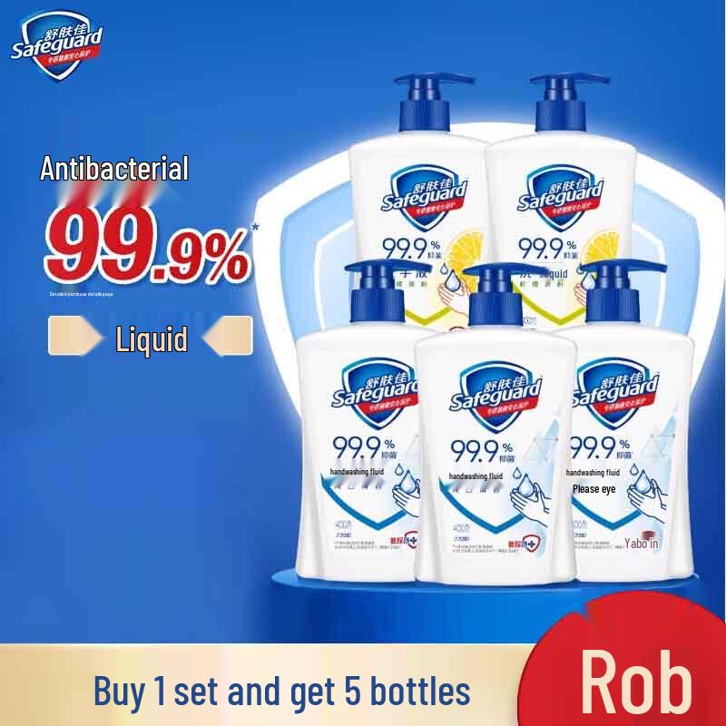 

Safeguard Antibacterial Hand Wash 5-Pack (3 Pure White, 2 Lemon) 400g