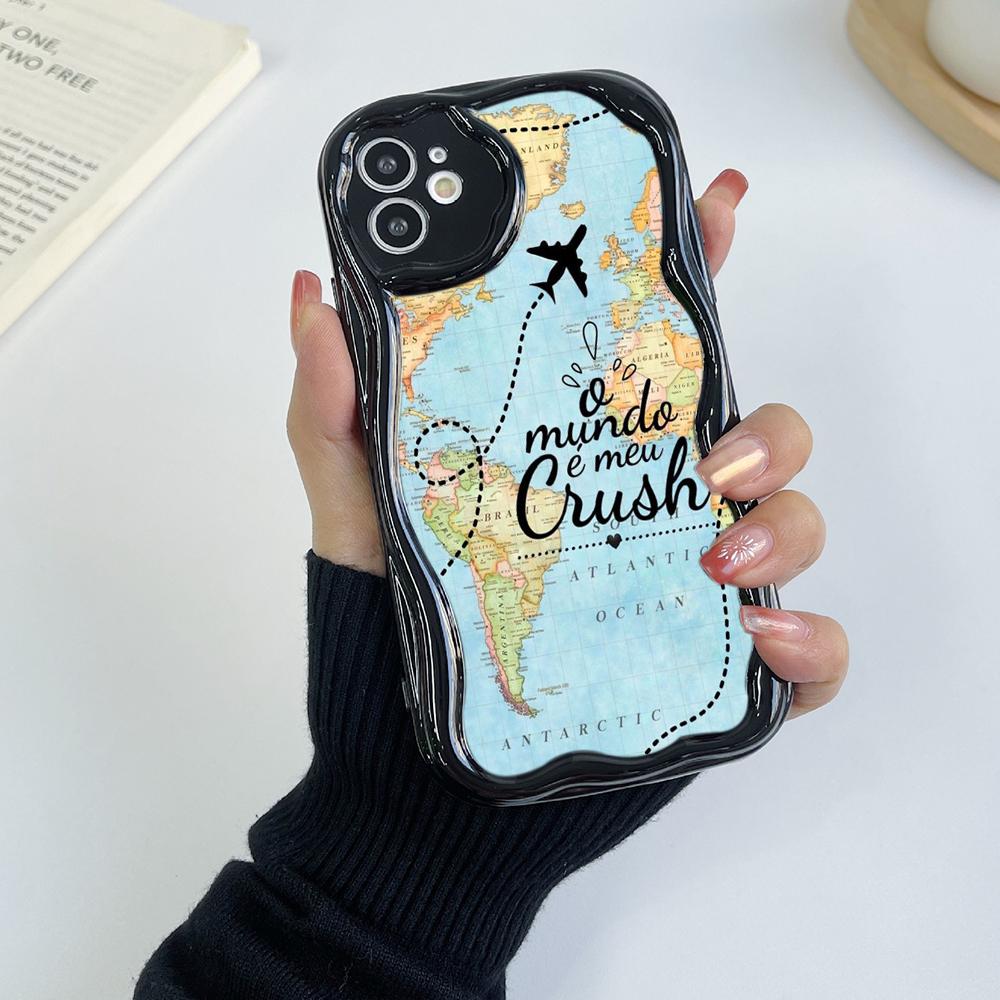 Ae89 Map aircraft trajectory Protective Phone Cases for Apple iPhone 16 15 14 13 Pro Max 11 12 mini XR 7 8 6s Plus XS Max SE Wave TPU Back Cover