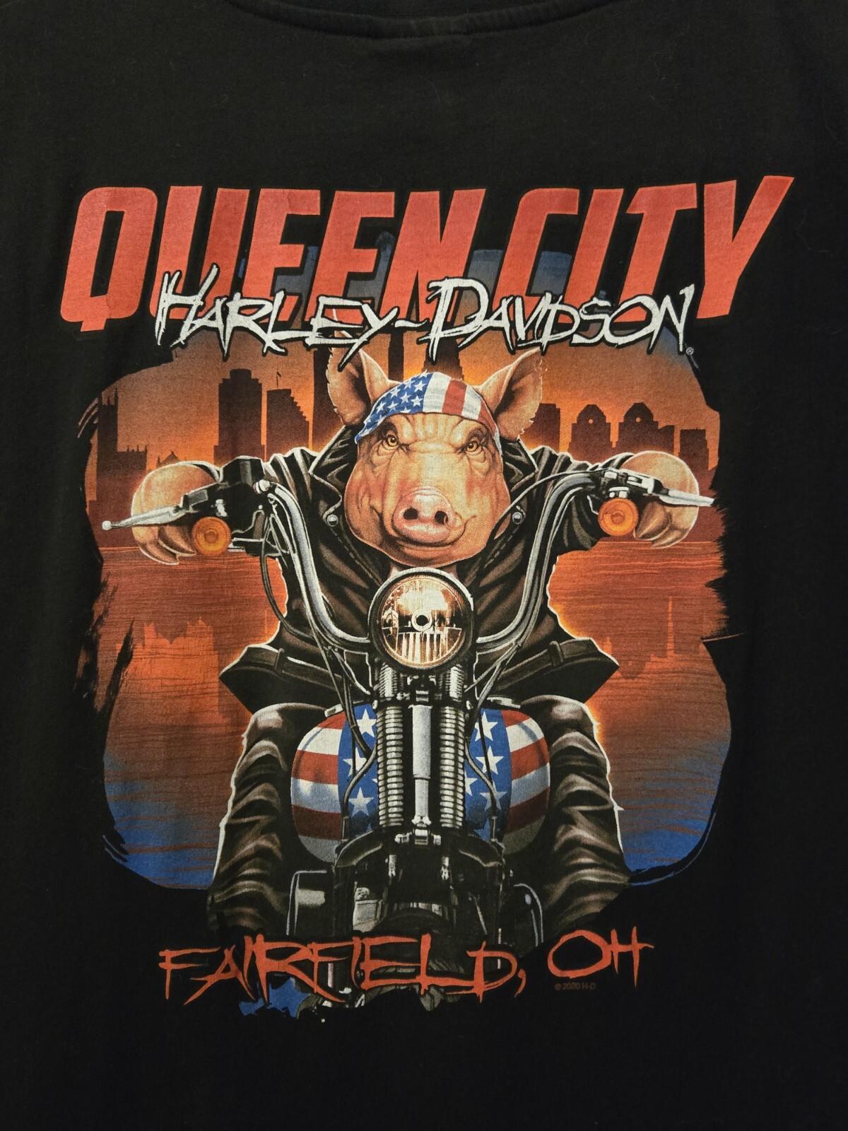 Harley Davidson Motorcycles Tank Shirt Queen City Sz 2XL Black Fairfield Ohio Unisex T-Shirt L