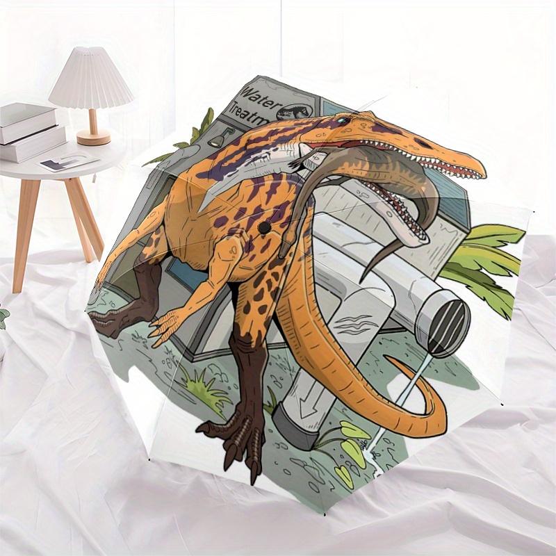 

1pc Water Treatment Tyrannosaurus Cartoon Umbrella, Portable 3-Fold Compact Umbrella, Suitable for Camping, Hiking and Travel, Ideal Easter Birth