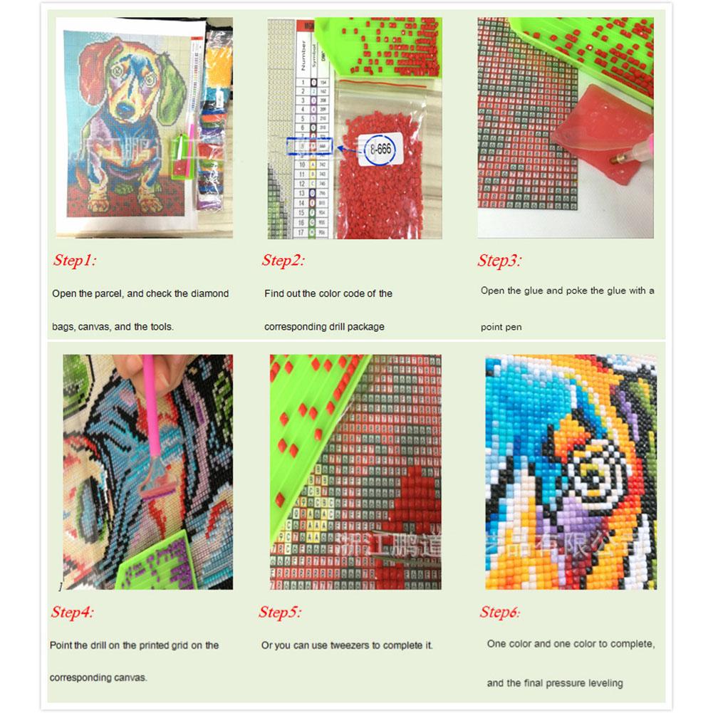 30x40cm DIY 5D  Full Drill Cross-stitch Embroidery Rhinestone Home Decoration