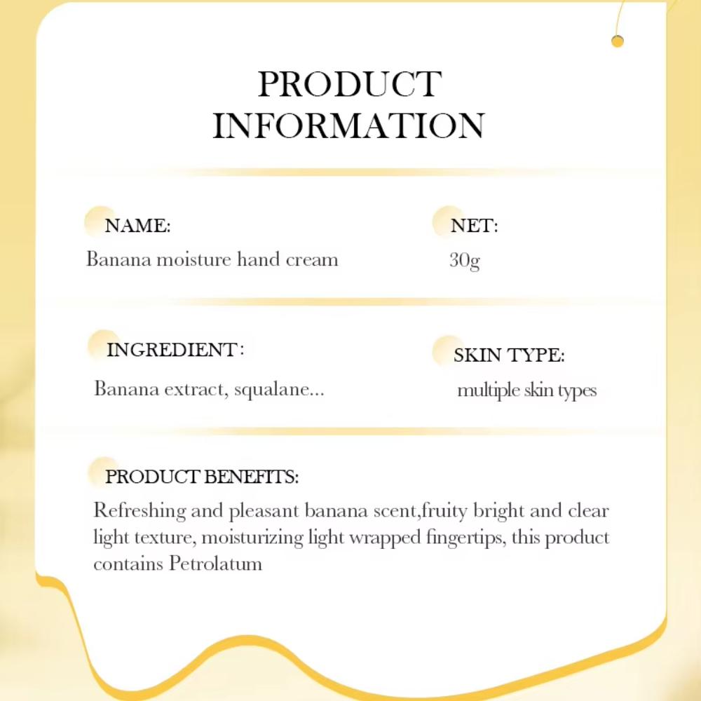 3/5pcs Banana Hand Cream Anti-Drying Crack Moisturizing Brightening Repairing Hand Creams For Hands Skin Care