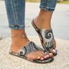 Women Slippers Casual Lightweight Shoes Bohemian Flower Pattern Sandals Flip Flops Big Size Slippers Home Slides Women