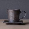 Ceramic Coffee Cup Japanese Style Cup and Saucer Set Creative Gilt Retro Mug Tea Cup Small Tray Household Water Cup with Saucer