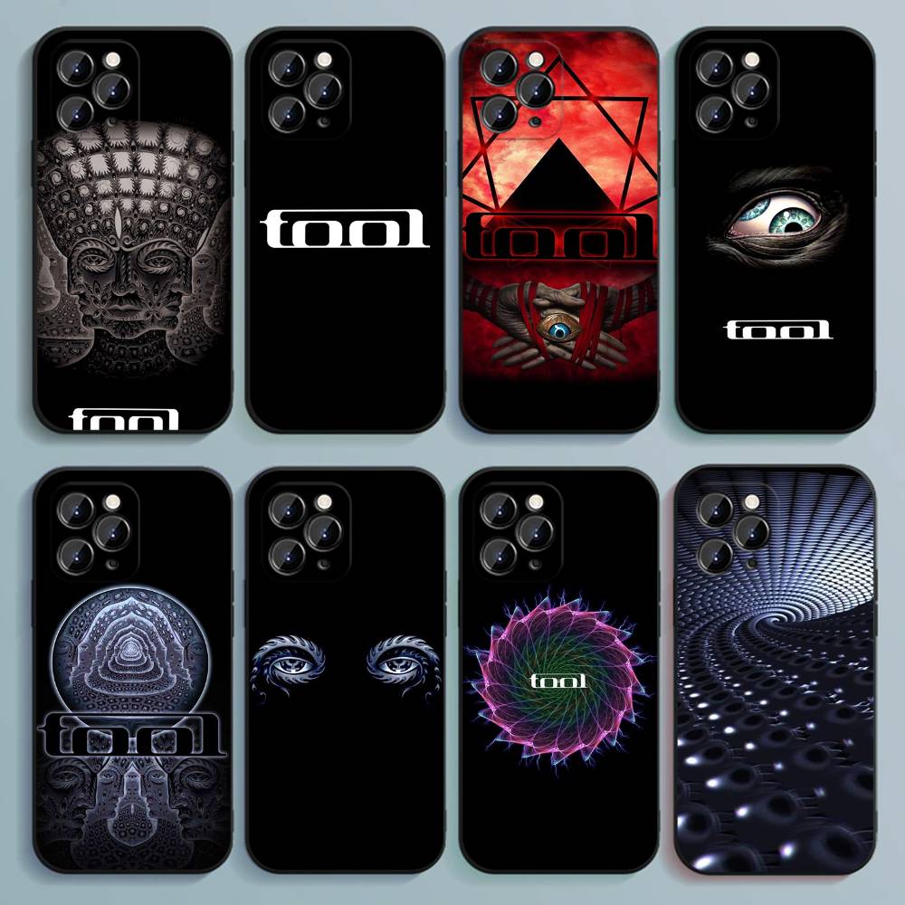 Music T-Tool-l Band Rock Phone Case For iPhone 17,16,15,14,13,12,Pro,Max,Plus,E,SE4,Air,Mini Black Soft Cover