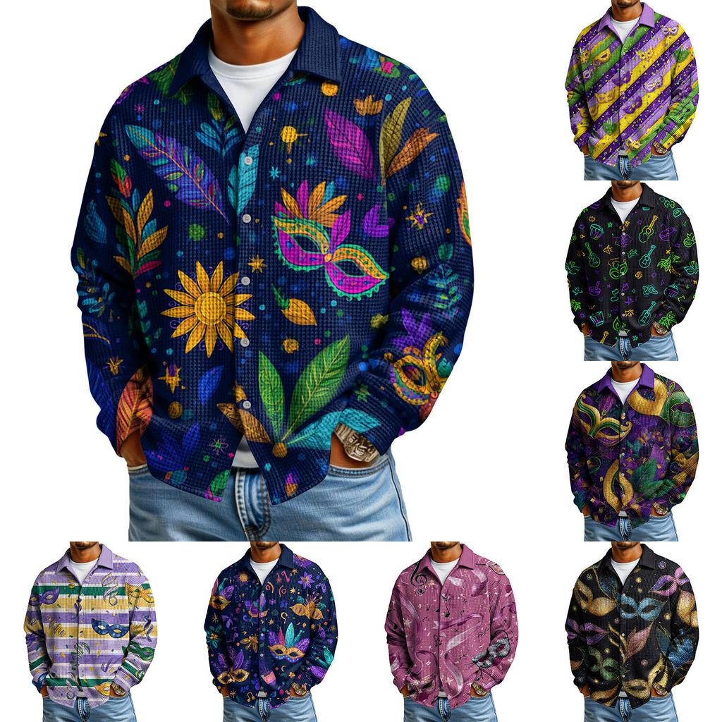 Men's Casual Button-Down Long-Sleeve Shirt