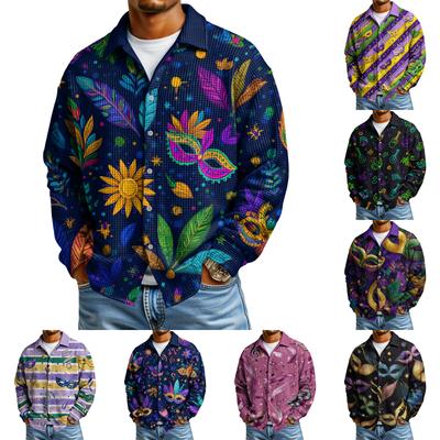 Camisa Casual de Manga Comprida com Botões para Homem
