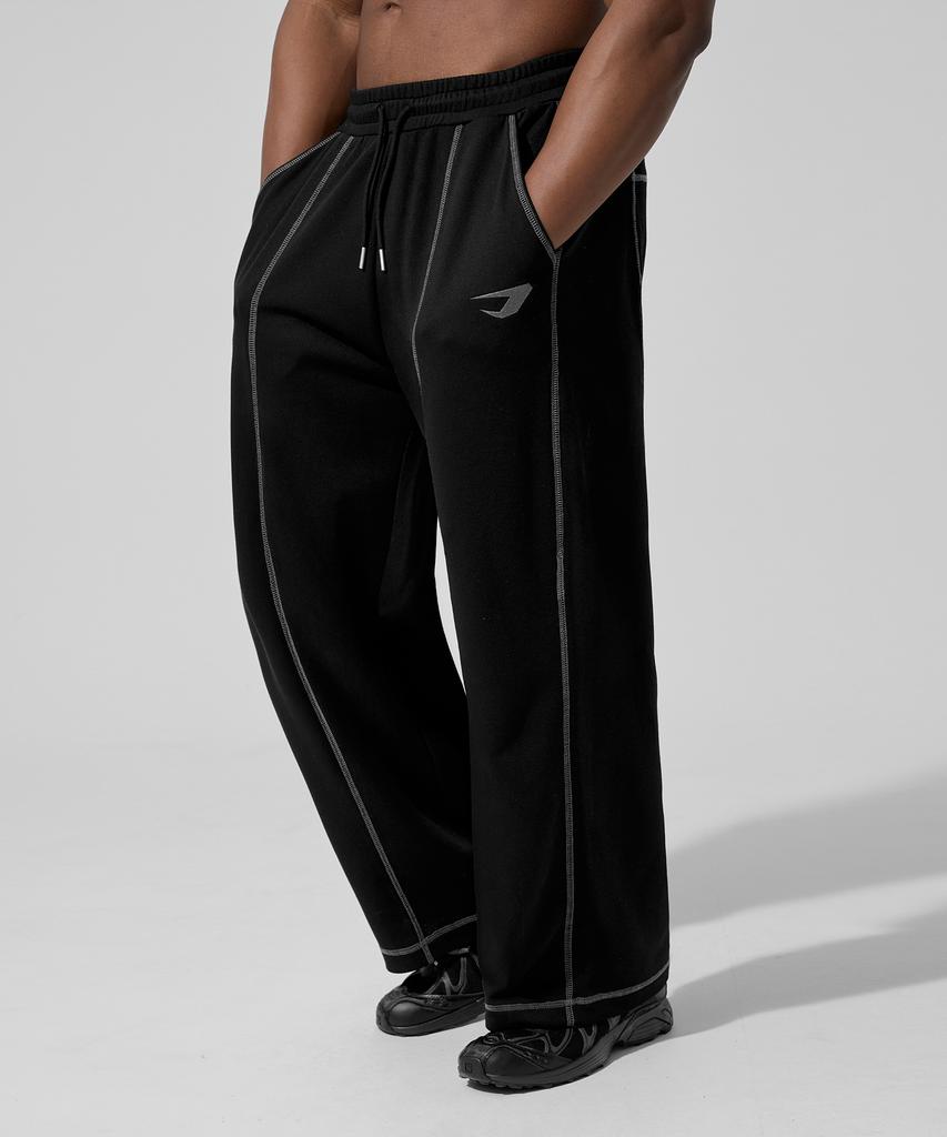 DRIX Overlock Stitch Sweat Wide Pants_Black