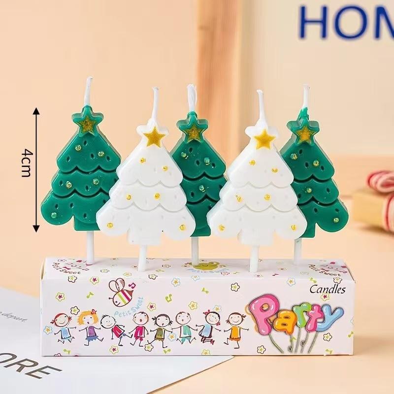 1/5Pcs Christmas Candles. Birthday Cake Decorations. Kids Birthday Colored Candle Holiday Party Star Candle Dress Up