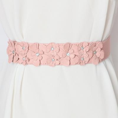 Women Belt Lady Fashion Flower Elastic Stretch Waist Belt Wide Elasticated Waistbands Girls Exquisite Stretchy Dress Accessories