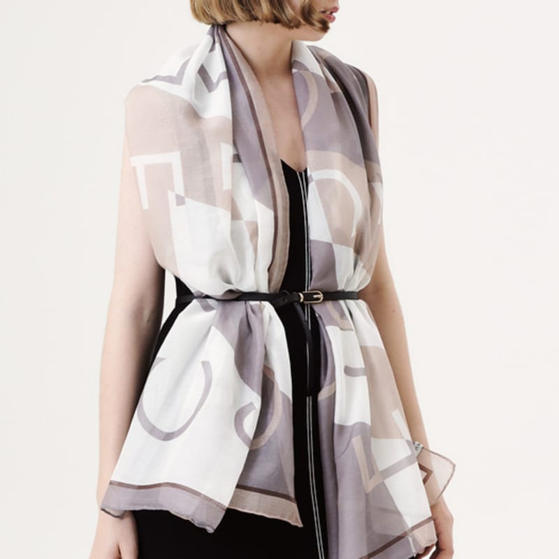 ONSZ logo color block long scarf