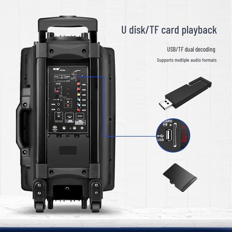 Soaiy SA-X20 15-inch Portable Bluetooth Trolley Speaker with Dual Microphones
