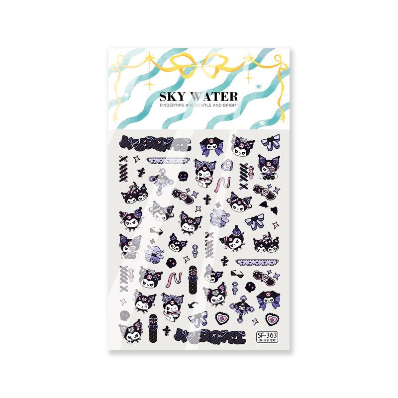 Kuromi 3D Embossed Nail & Decor Stickers for Phone and Pen Holders
