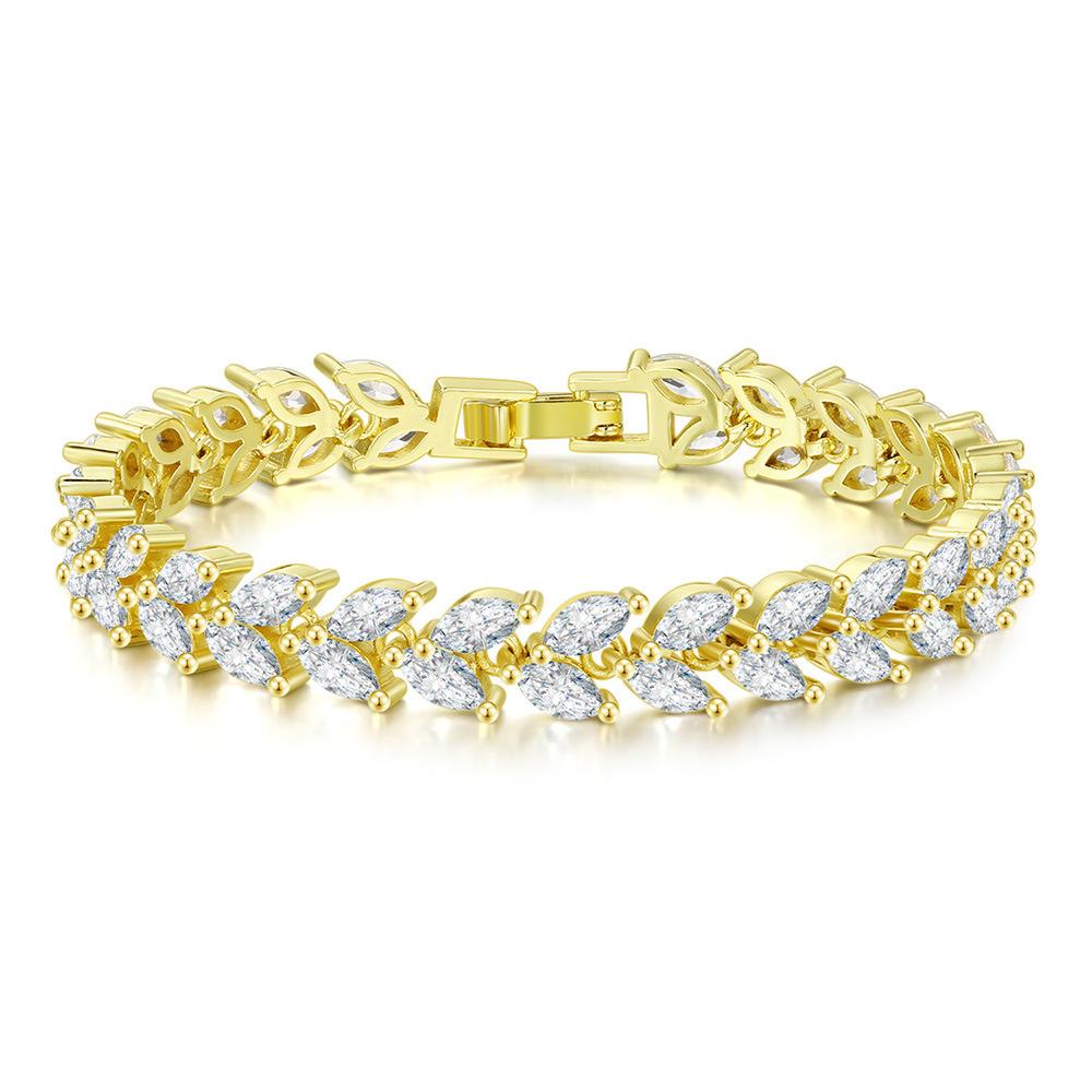 Popular Heavy Industry Horse Eye Stone Bracelet Women'S Light Luxury Full Of Diamonds Crystal Zircon Jewelry