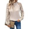 Women's Crew Neck Knitwear, Color-Block, Long Sleeve