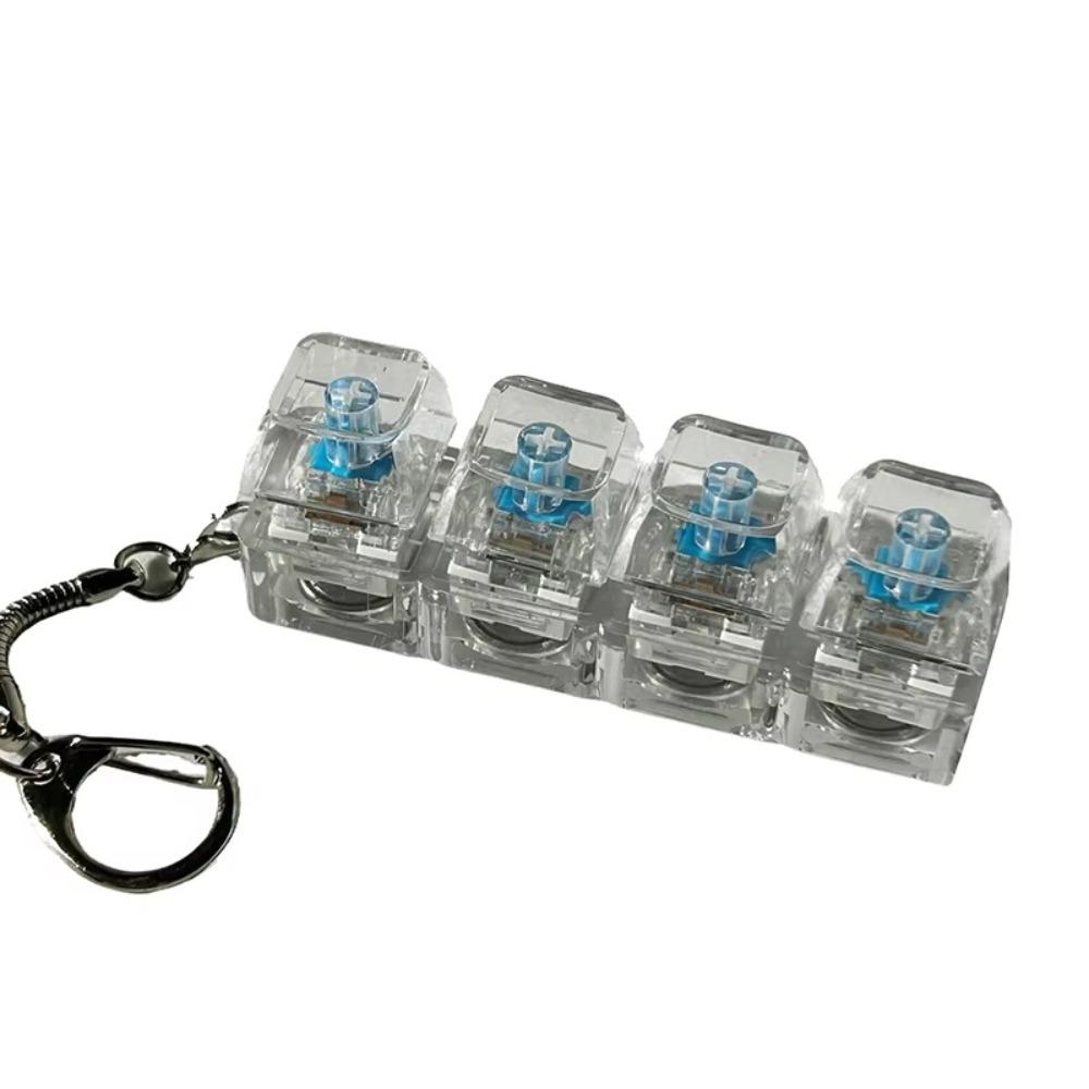 Nuovo 4 Tasti Tastiera Dita Pulsante Chiave Gadget Sollievo dallo Stress Decompressione Keycap Portachiavi Fidget Adulto